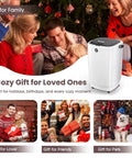 Family gathered around a Christmas tree with a bucket style towel warmer for bathroom, luxury large spa heater nearby