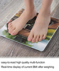 Child standing on Farm Tractor Themed Digital Body Scale With High Precision Dope Slim Compact Bathroom Scale for home use