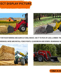 Clamp-On Pallet Forks For Skid Steers, 60 Inch, 2000 Lbs Capacity, heavy duty fork attachment moving hay and debris