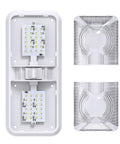 2 Pack RV LED Ceiling Dome Lights With On Off Switch showing front view, LED arrays, and clear covers, DC 11-18V, 550 Lumens each.