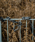 2 Pack Plastic Halloween Fake Prison Chains With Handcuffs And Footcuffs For Realistic Prisoner Look on fence