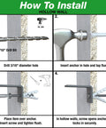 Step-by-step installation of Alligator AF5 Flanged Anchor With Screws For Hollow And Solid, Polypropylene Expansion Anchor in hollow wall