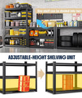 Beefy Five Tier Heavy Duty Metal Garage Shelving Unit With Adjustable Shelves For Garage Storage and Workshop Organization setup