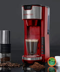 Red Single Serve Coffee Maker With 2 In 1 Brew Pod Or Ground Coffee Five Brew Sizes Up To 14 Oz No Fuss Quick Brew Fits Travel Mug