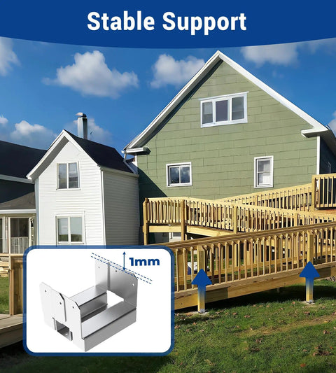 20 Pack 4x4 Post Base With 1 Inch Standoff, Deck Post Anchor Kit For Fence, Handrail, Railing, installed on wooden deck