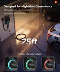 Hella Fast Level 2 Ev Charger For Home Driveways With J1772 Connector And Nema 14 50 Plug Ul Certified 240 Volt setup with 25ft cable for nighttime use.