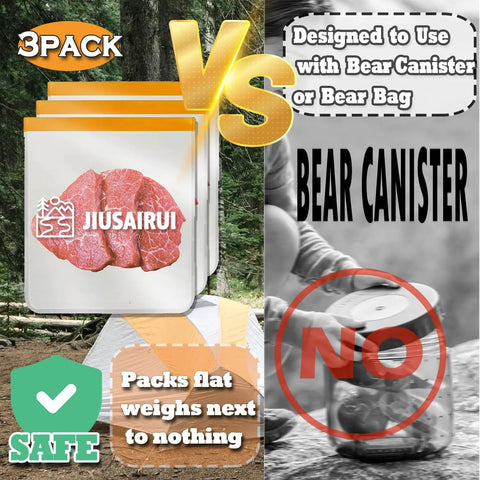 Odor Proof Bear Bags For Food Backpacking 3 Pack Reusable Bear Proof Storage Designed To Use With Bear Canister comparison image