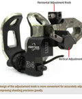 Drop Away Arrow Rest For Compound Bow Micro Adjustable Right Hand Archery Accessory In Camo with vertical and horizontal knobs