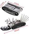 16 In 1 Bike Repair Kit With 3 Tire Levers 5 Tire Patches Tire Rasp Hex Wrenches 8 9 10 Mm Slotted And Phillips Screwdrivers