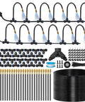 Backyard Friendly Drip Irrigation System With A 120 Ft Hose And 26 Adjustable Copper Sprinklers Auto Atomizing Sprinkler Heads