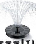 Solar Bird Bath Fountain with six nozzles and bold water spray, solar powered floating pond pump for garden pool outdoor decor