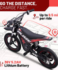 Kids Electric Dirt Bike 36V 350W Motor With Alloy Wheels And Fourteen Inch Pneumatic Tires displayed on a map backdrop