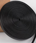 Leather Ito Tsukamaki Handle Wrapping Cord For Katana Wakizashi Tanto, 4.4 Yards, glossy black coil detail