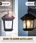 Easy Install Outdoor Solar Wall Lanterns Set Of 2 for Porch and Garden waterproof LED sconces illuminated at night and charging by day
