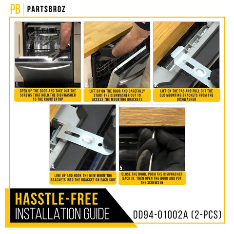 Dishwasher Assembly Install Kit With Mounting Brackets For Samsung Easy Fit Replacement Parts PS4222710 AP4450818 2077601