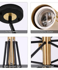 12 Light Modern Sputnik Chandelier in Black and Gold With Adjustable Branch Height E26 Base Pendant Lighting components