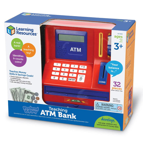 Boxed Kid Friendly Interactive Pretend ATM Bank For Kids Electronic Piggy Bank With Deposits And Withdrawals Balance Tracking