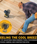 Dewalt 20V Battery Compatible Portable Jobsite Fan 7 Inch Cordless Works Fan for construction site cooling 70°-170° adjustment