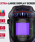Auto Darkening Welding Helmet With 180 Degree Panoramic View And Side View True Color Lens Four Arc Sensors Solar Powered