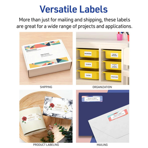 Dead On Half Sheet Printable Shipping Labels With True Block Coverage To Hide Old Ink Smoothly Laser Ready White Mailing Stickers for shipping, product labeling, and organization