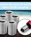 50 Pcs M6 X 1.0 X 3D Stainless Steel Helicoil Thread Inserts Set, Coiled Wire Helical Screw Thread Inserts SS304 For Aluminum And Soft Metals