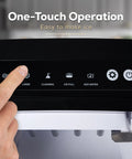 Portable Countertop Ice Maker With Self Cleaning Produces 26 Lbs A Day Ice Ready In 6 To 8 Minutes Includes Ice Scoop And Basket close-up of control panel