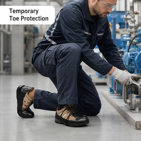 Heavy Duty Steel Toe Shoe Covers That Are Built Different Adjustable Safety Overshoes To Shield Your Toes Straight Up From Dropped Tools For Temp Workers On Busy Sites
