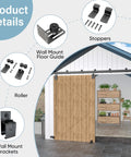 Installed Beefed Up Heavy Duty Exterior Barn Door Hardware Kit For Outdoor Use 12 Foot Box Rail Sliding Track System For One Door 450 Lb Capacity Anti Corrosion Black Finish Ideal For Sheds Stables Garages And Outdoor Barns