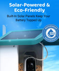Side view of Smart Bird Feeder With Camera For Backyard Viewing, 2.5K HD Video, AI Bird Recognition, solar panel roof visible.