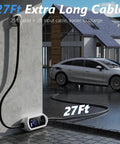Level 2 EV Charger 40 Amp 240V Portable Electric Vehicle Station with 27Ft cable in garage charging a vehicle.