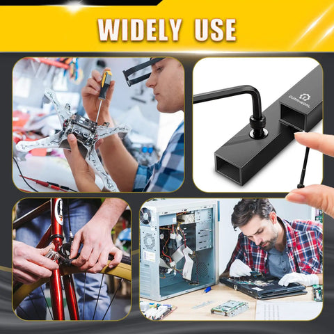 Widely use of M3 X 30mm Hex Socket Head Cap Screws in machinery, bike repair, computer assembly, and drone setup.