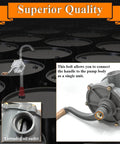 Rotary Hand Oil Transfer Pump For Gas Caddies And Drums Aluminum 10 To 55 Gallon Fuel Pump With 1.25 Inch Outlet Two Way Siphon And Dispense For Gas Diesel And Light To Medium Viscosity Oils, threaded oil outlet