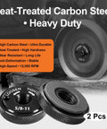 Tool Free Quick Install And Release Angle Grinder Nut Set 5/8-11 2 Pack Self Locking Flange Nuts with disc and packaging