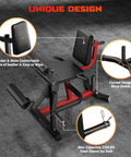 4 In 1 Leg Extension And Curl Machine for Home Gym, showing leather padding, curved design, and steel sleeve details