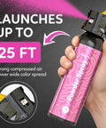 Sick Vibes Pink Smoke Bomb Powder Spray Launcher Kit For Outdoor Raves And Festivals Featuring Hella Biodegradable Color Burst and super quick cleanup, 25 FT launch range
