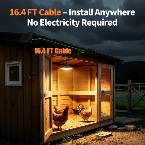 Solar Pendant Lights Indoor Outdoor With Remote All Day And Night Modes 4000mAh Battery lighting chicken coop