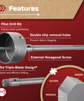 Heavy Duty Concrete Hole Saw Kit With Sds Plus And Max Adapters Pro Masonry Drill Bit Set for precise drilling features.