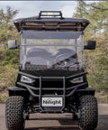 Golf cart with a 13.5 Inch LED Light Bar Triple Row with Cigarette Lighter Plug and Play Wiring Magnetic Base Spot Flood Combo 96 LEDs