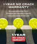 Pro S1 Outdoor Pickleball Ball For Tournament Play Crack Resistant 38 Hole Design With Advanced Aerodynamics USAPA Approved Durable 4 Pack
