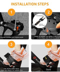 Installation guide for Toe Clip Straps For Peloton Bike Adjustable Metal Pedal Adapters with secure no-slip grip.