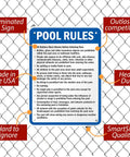 Pool Rules Sign 24 X 18 Inch Must Shower No Spitting No Diving No Running Aluminum Exterior Sign 80 Mil Laminated