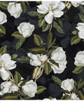 Peel And Stick Gardenia Floral Wallpaper Removable Vinyl Self Adhesive Mural Black White Green 17.7in By 32.8ft Roll