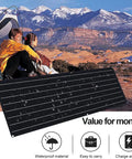 Outdoor camping scene with Beast 2000W Solar Panel Kit, monocrystalline cells and 40A controller, ideal for off-grid power.