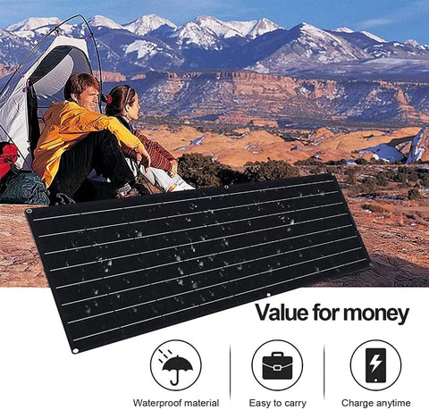 Outdoor camping scene with Beast 2000W Solar Panel Kit, monocrystalline cells and 40A controller, ideal for off-grid power.