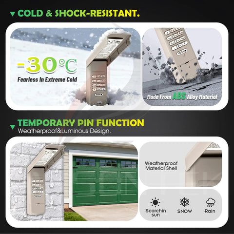 Wireless Universal Garage Door Opener Keypad For Chamberlain LiftMaster Sears Craftsman 940EV P2 Compatible installed on garage