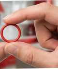 Six Pack Silicone Ice Cream Maker Sealing Rings Replacement Gasket Set For Home And Pro Use Leakproof Valve Seal High Elasticity Fit Easy Install Durable red silicone ring held by hand