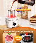 Keep Your Daily Brew Straight Fire Hot Or Perfectly Chilled With This 2 In 1 Electric Mug Warmer And Cooler Stand showcasing food-grade metal cup and larger heating area.
