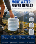 Collapsible Water Container With Spigot For Camping And Travel Foldable Water Jug showcasing size and outdoor use on a mountain trail