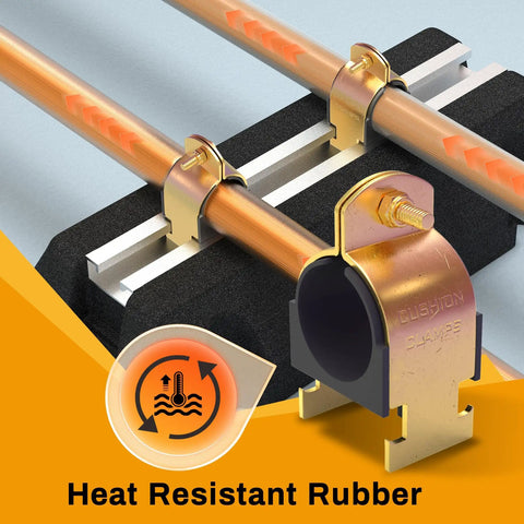 Solid Rubber Cushion Strut Clamp Half Inch Outer Diameter For Copper Pex And Cpvc Piping 10 Pack Zinc Plated Steel Pipe Bracket With Heat Resistant Liner To Knock Out Loud Plumbing Buzz And Stop Boring Line Vibration Fast On Any Residential Upgrade