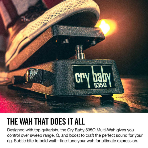 Guitarist using Cry Baby 535Q Multi Wah Guitar Pedal With Adjustable Boost And Six Wah Ranges on stage